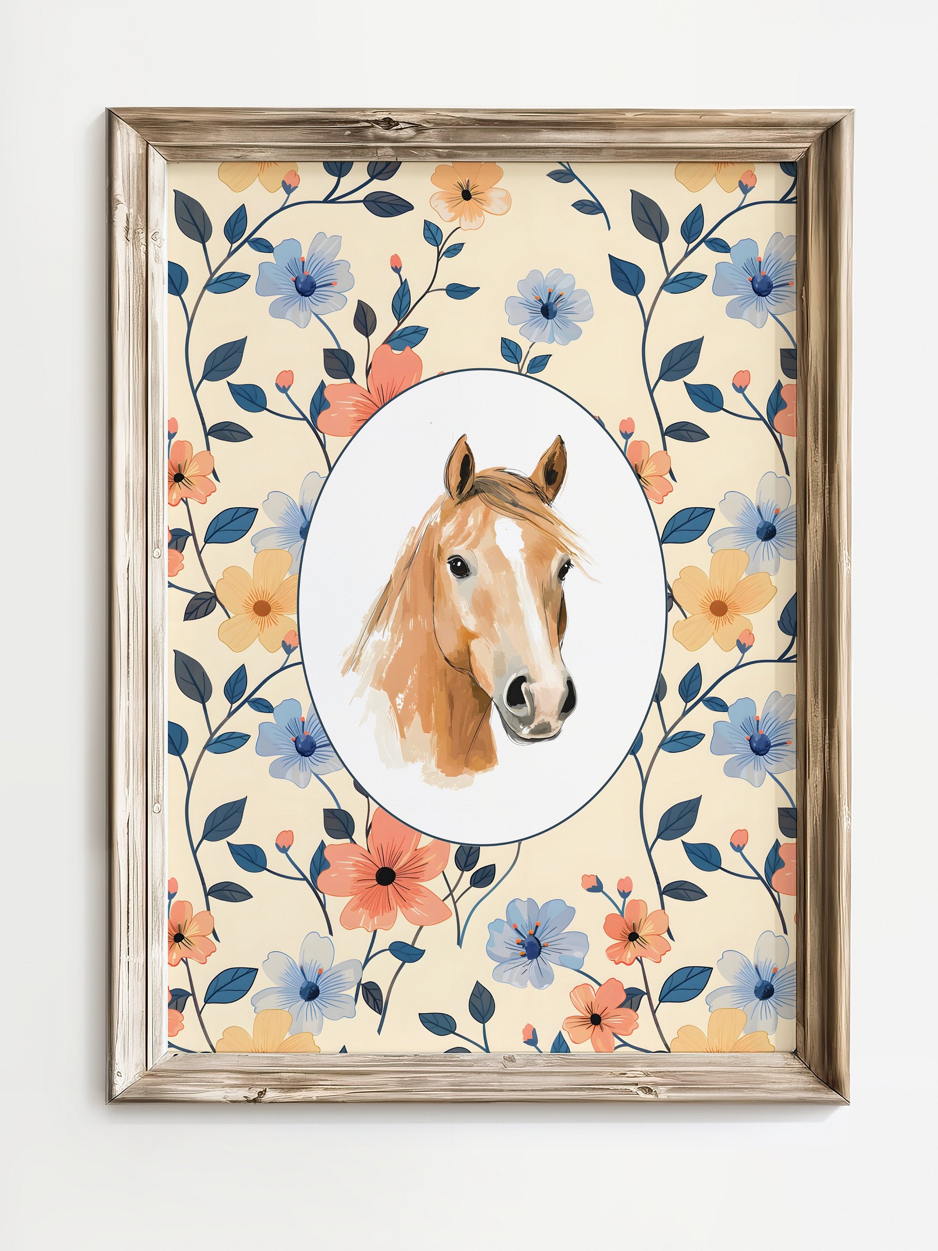 Horse on Boho Wildflower Pattern product image (1)