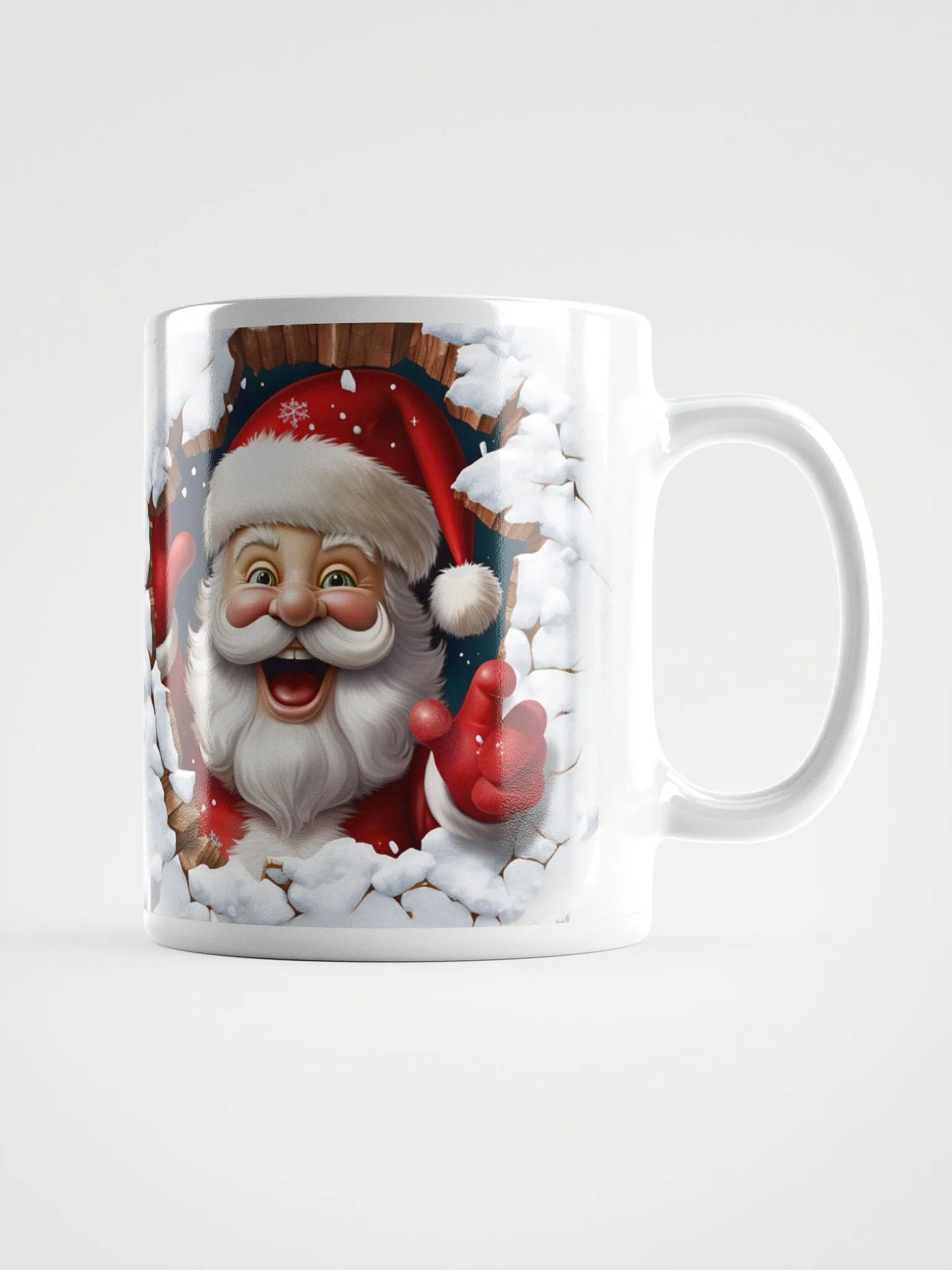 Santa's Surprise Visit 3D Christmas Mug - Double the Delight! product image (1)