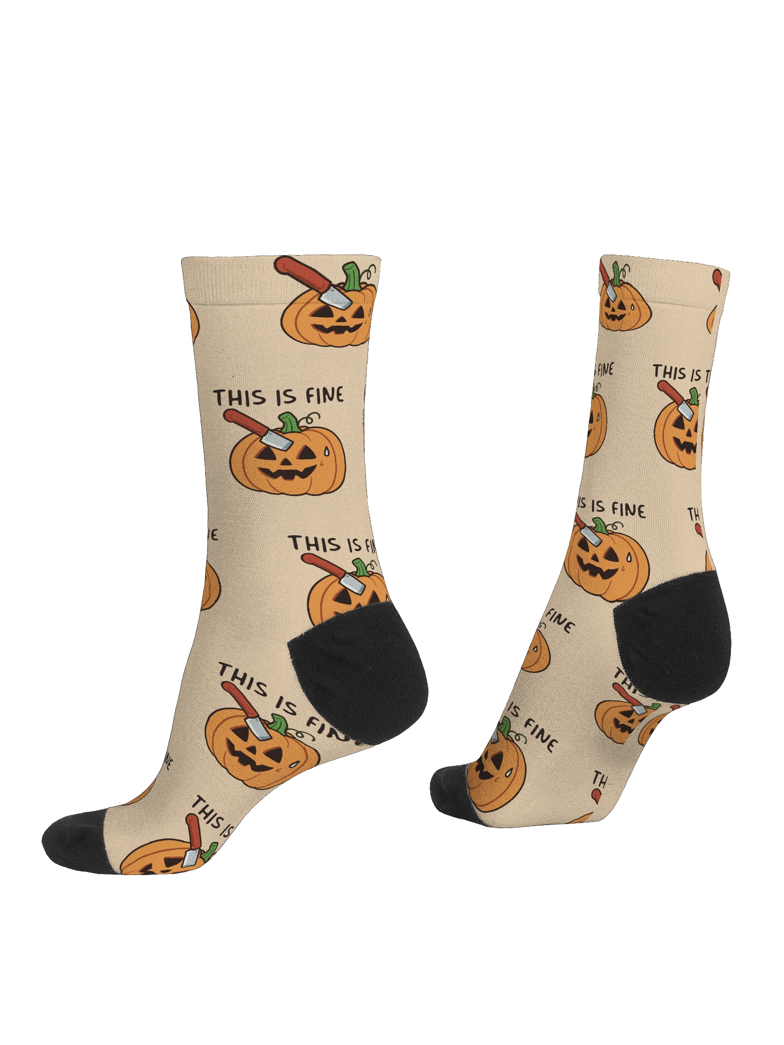 This Is Fine Jack-O'-Lantern Crew Socks product image (4)