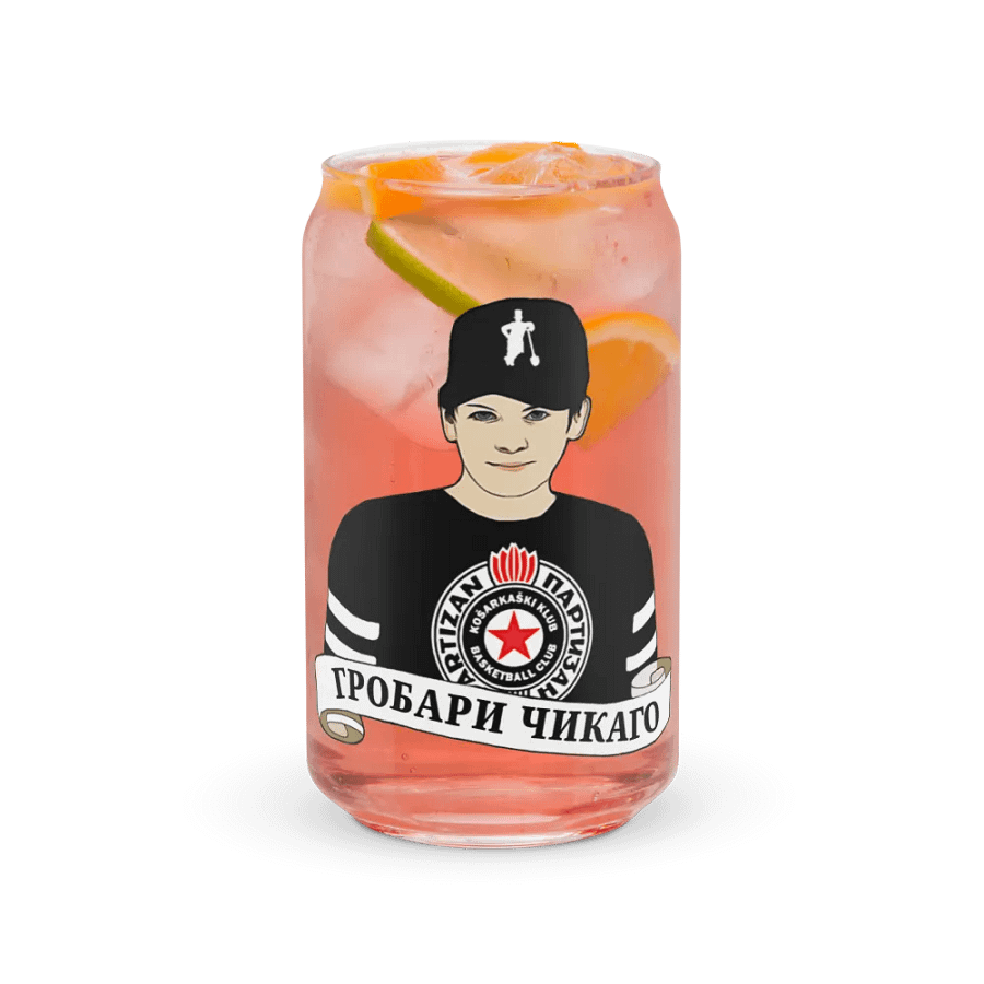 Grobari Čikago KK Partizan Can-Shaped Glass product image (7)