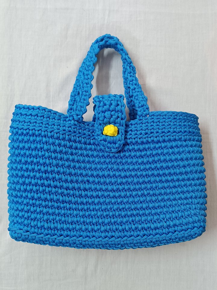 Nylon macrame bag with lid product image (2)