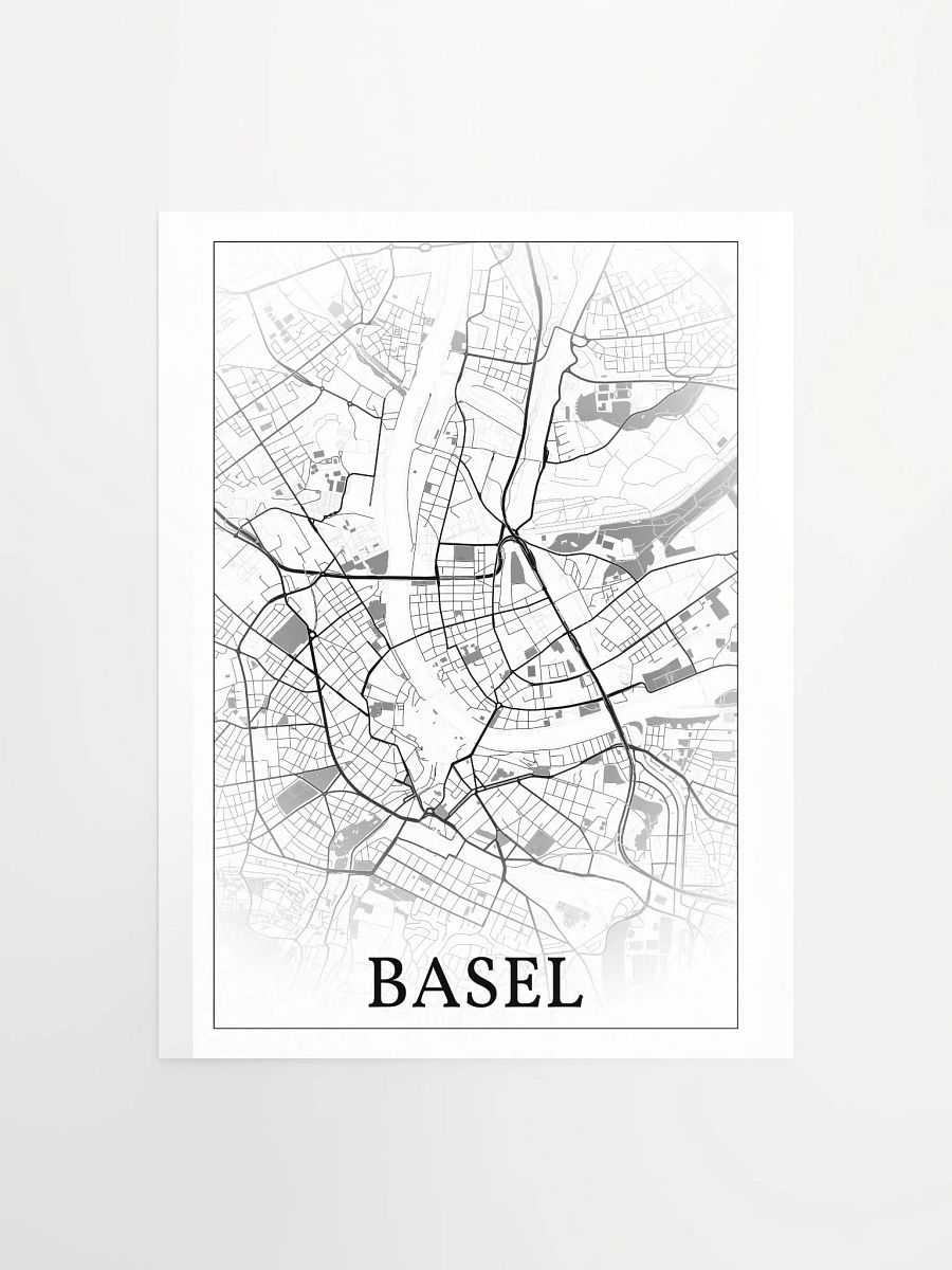 Basel, Switzerland, city map print product image (1)