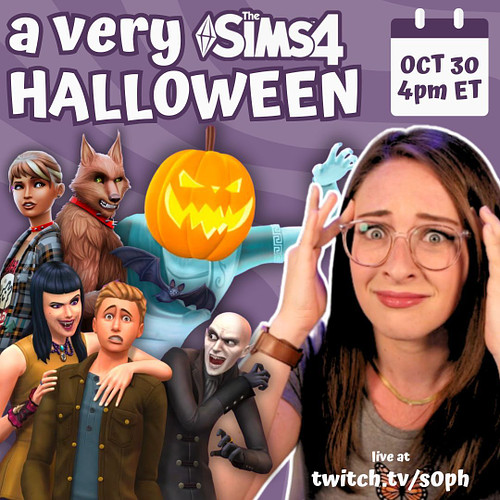 Join me on Monday October 30th at 4pm ET for a spine-chilling stream with @TheSims! Vampires, Werewolves, Halloween costume p...