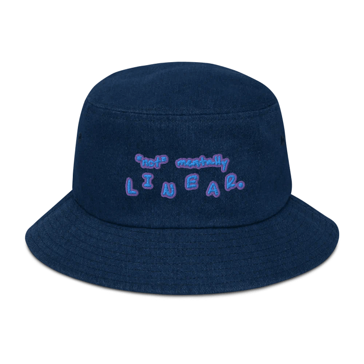 *not* mentally linear (violet) denim bucket hat product image (1)