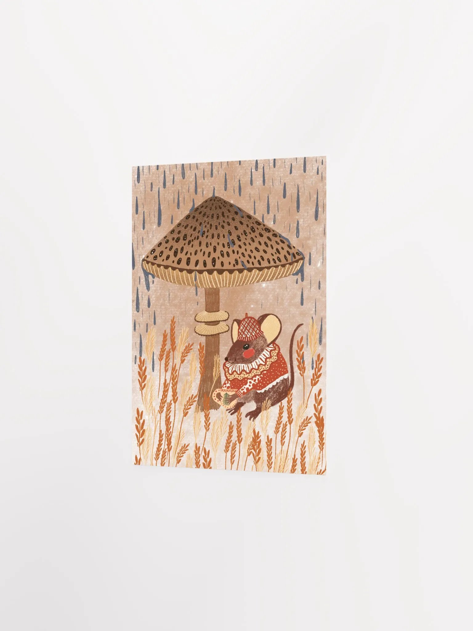 cute little mouse with a mushroom umbrella product image (4)