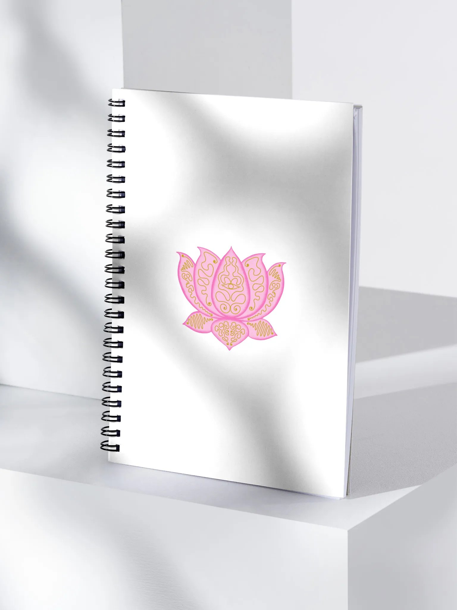 Golden Lotus Spiral Notebook product image (4)