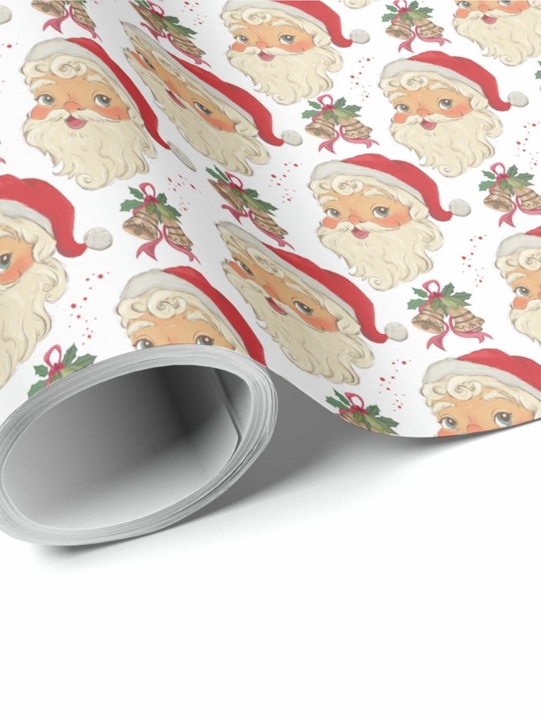 Vintage Santa Christmas Gift Wrapping Paper product image (1)