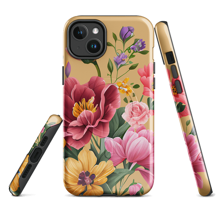Sunset Botanica Tough iPhone Magnetic Case, Gifts for Her, MagSafe® iPhone® Tough Case, iPhone 14, iPhone 15, iPhone 16, Pro, Pro Max, Plus. product image (1)