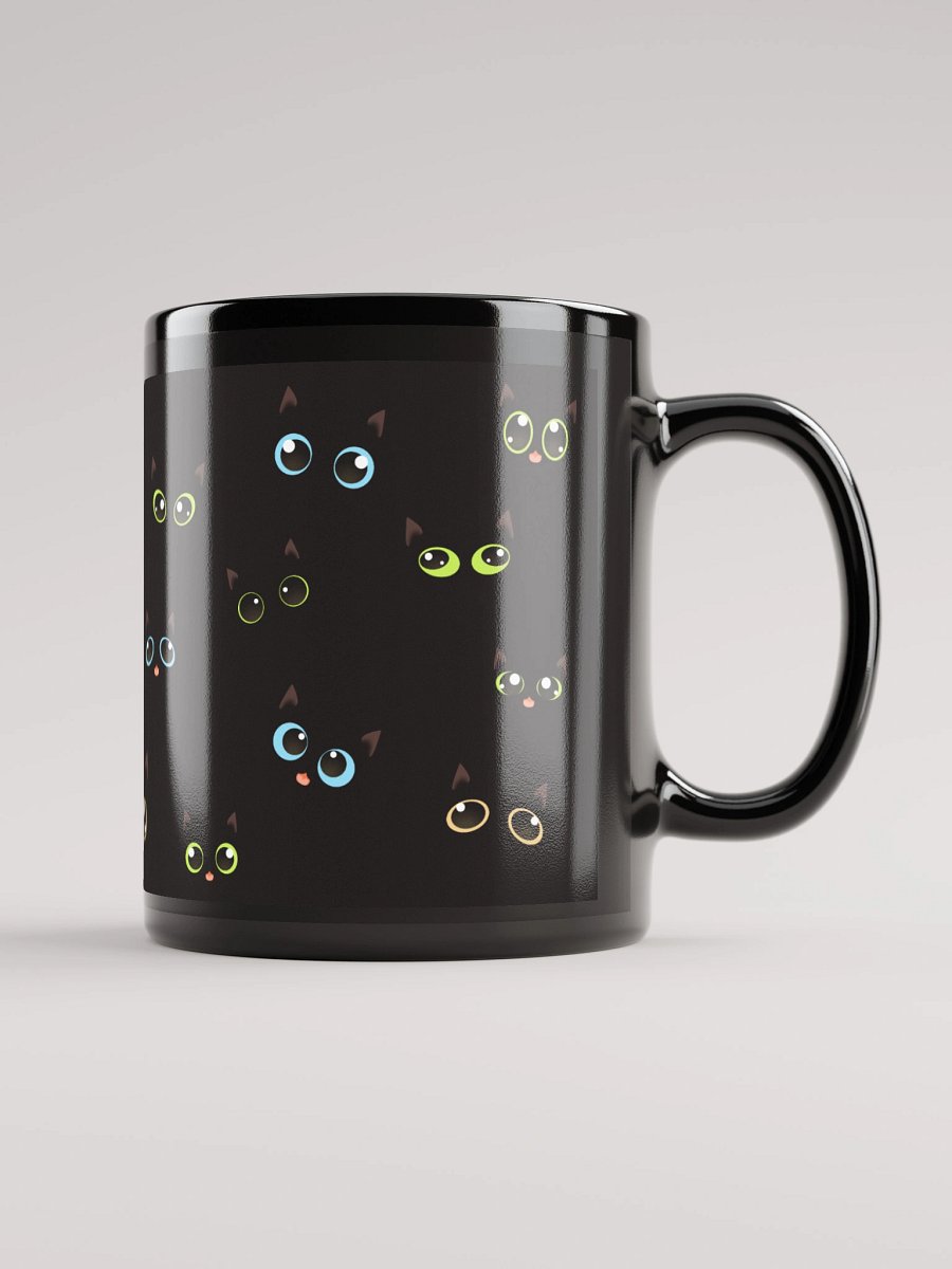 Black Cat Faces (Multicolor Eyes) Mug product image (1)