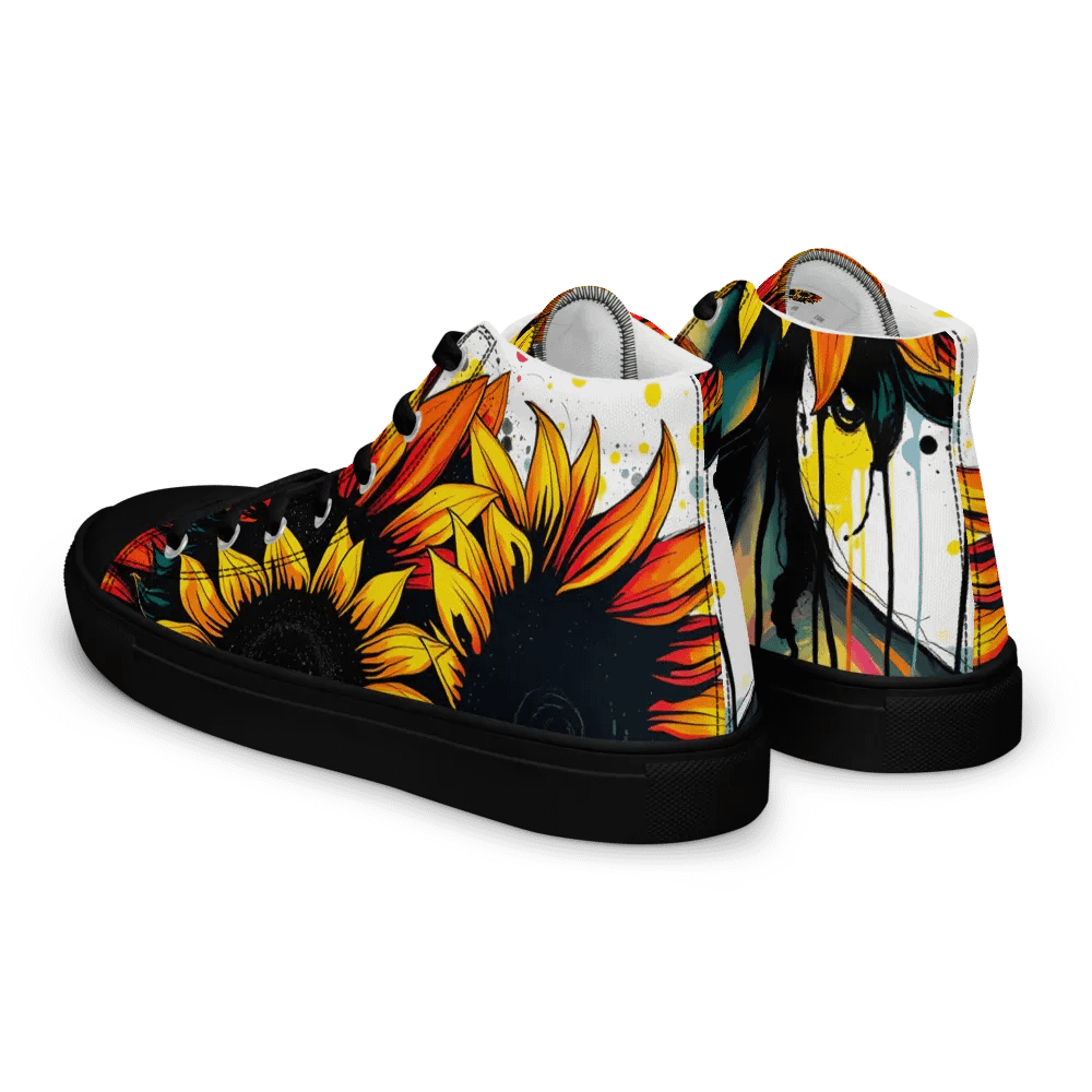 Van gogh's Sunflower Gaze, women's premium canvas High Tops product image (5)