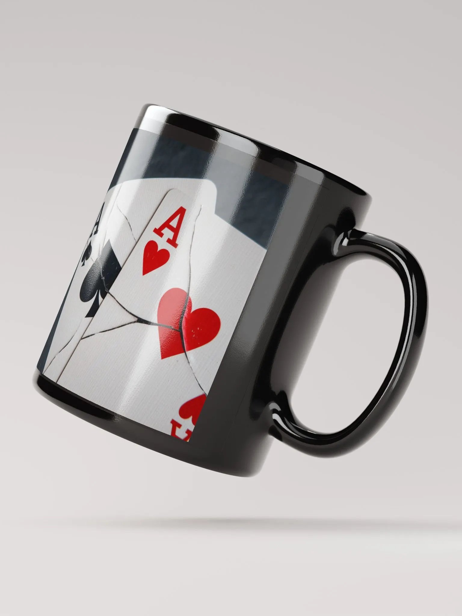 Cracked Aces Black Glossy Mug Left product image (4)