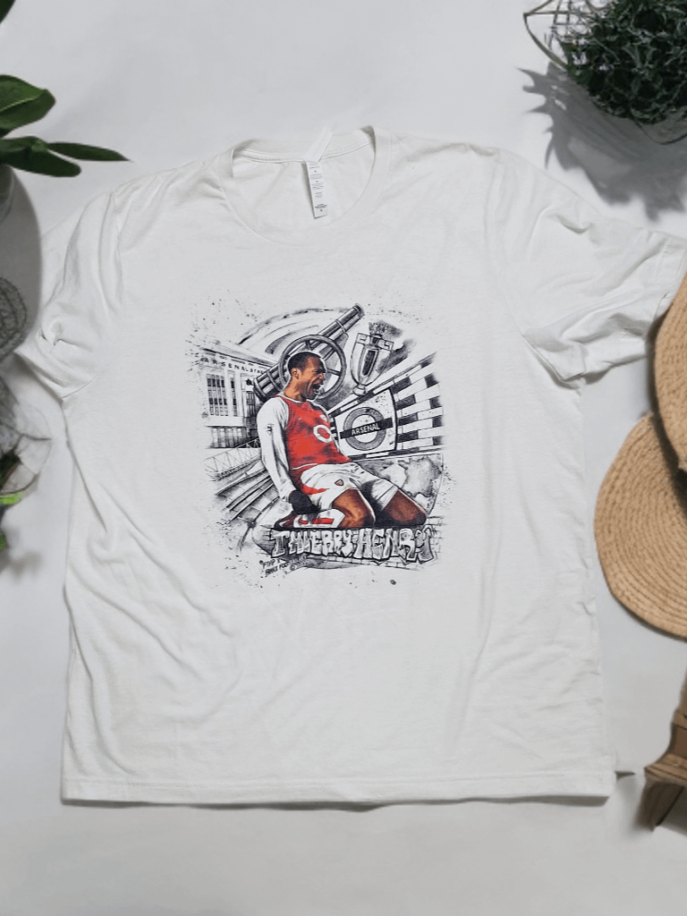 Thierry Henry Arsenal T-Shirt – Front Print Football Artwork (12th Man Podcast Exclusive) Recycled Materials product image (10)