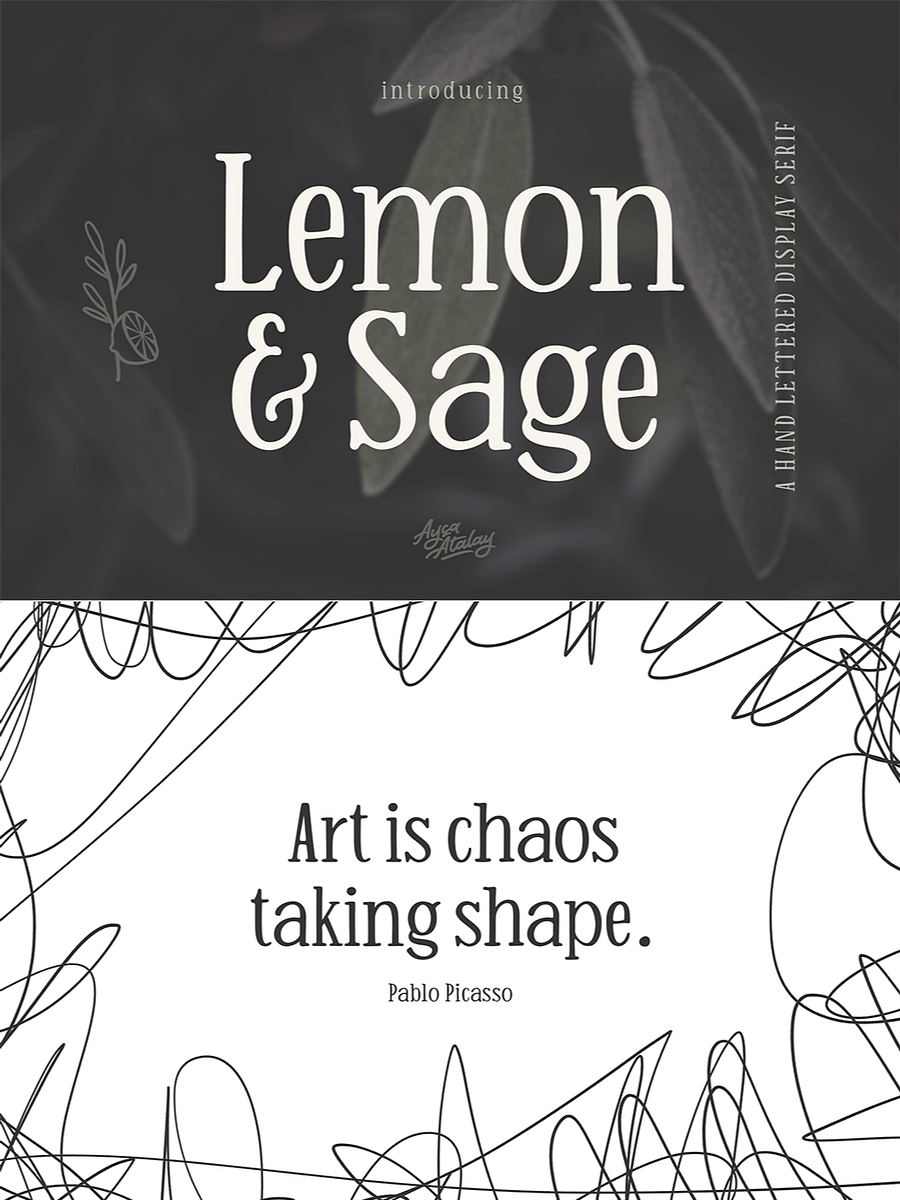 Lemon And Sage | A Handlettered Display Serif product image (1)