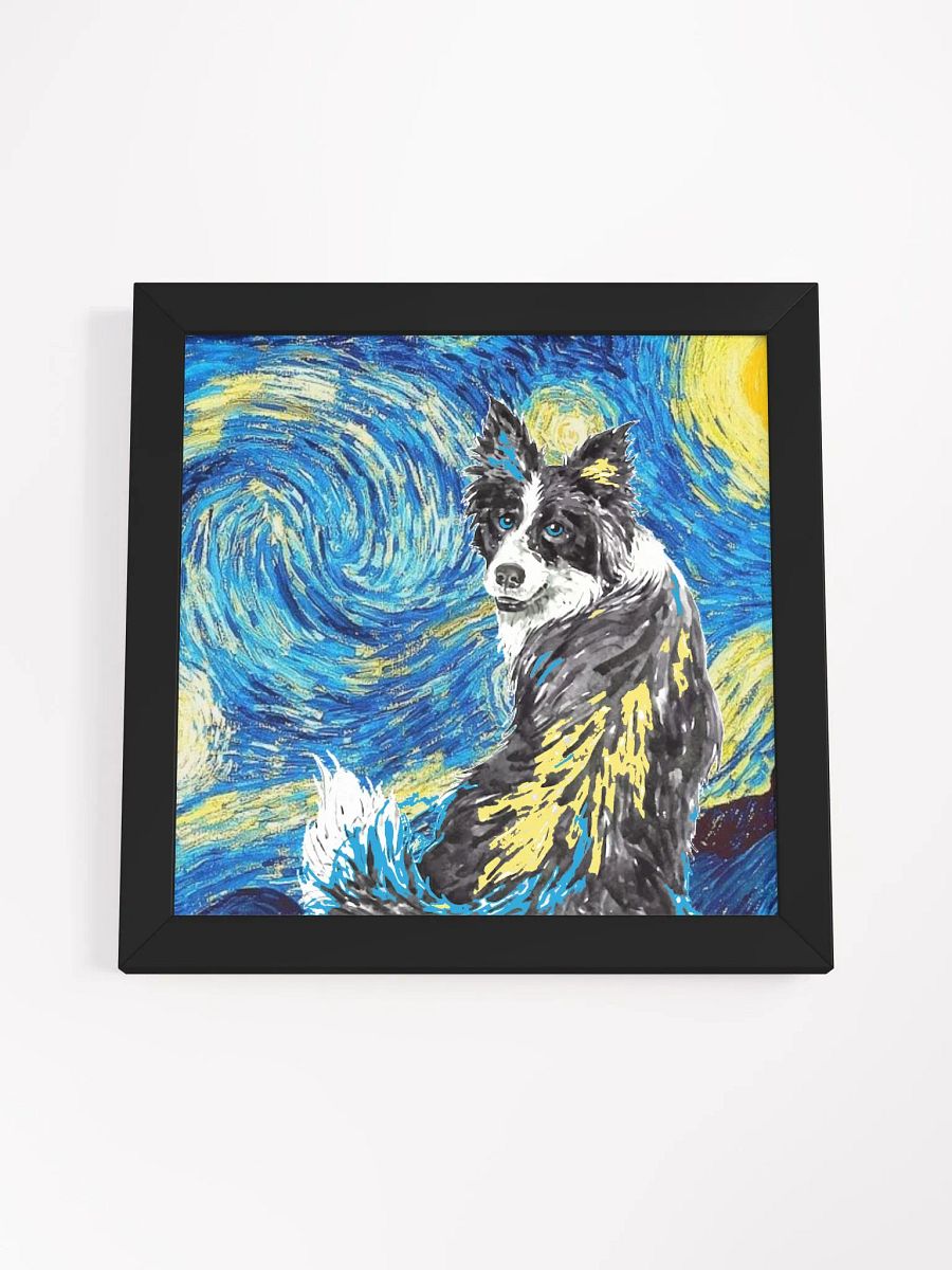 Border Collie Surrealism Starry Night Framed Wall Art product image (4)