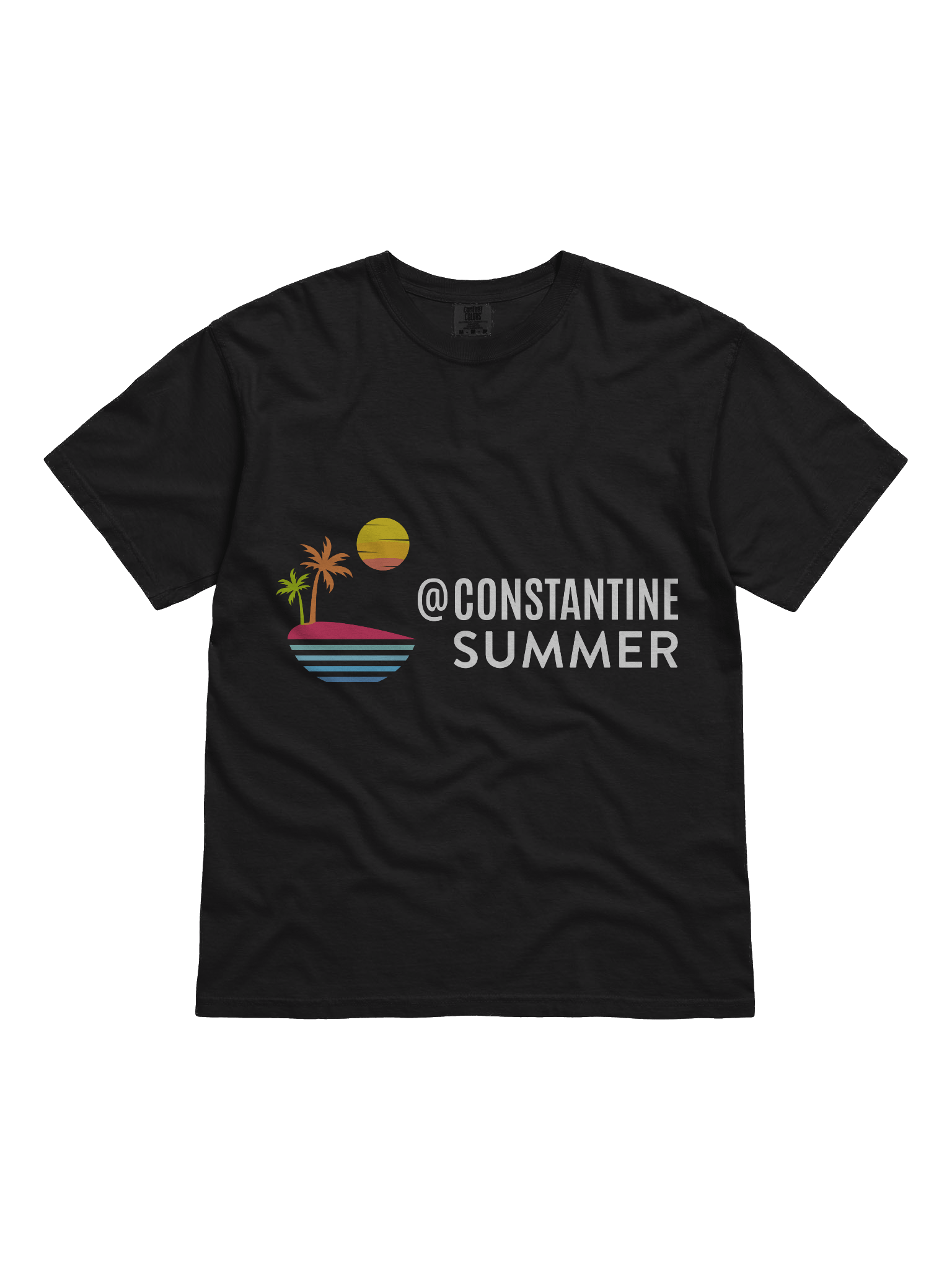 @CONSTANTINESUMMER: TROPICAL SUNSET VIBE T-SHIRT by Comfort Colors (black) product image (1)
