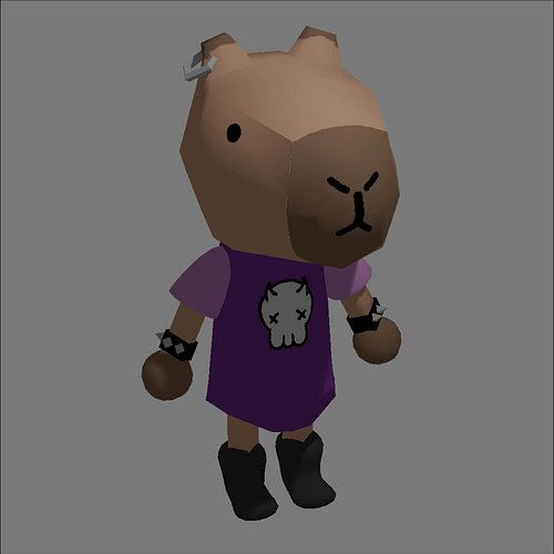 Meet Auggie the punk capybara. I made them in blender a little bit ago and I really love them. It was the first time I design...