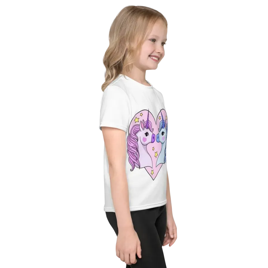 Kids Crew Neck T-Shirt Lovely Unicorns product image (4)