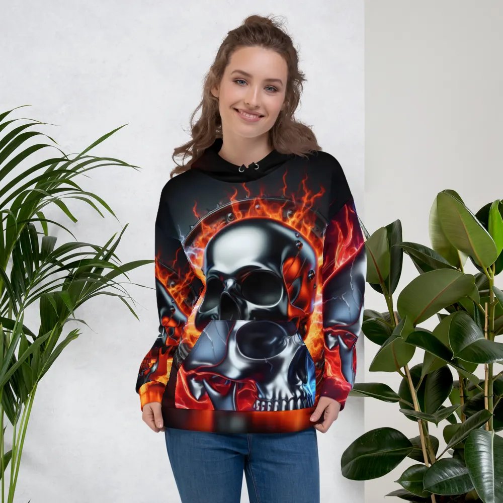 Electric Inferno - Unisex Skull Hoodie #8 product image (5)