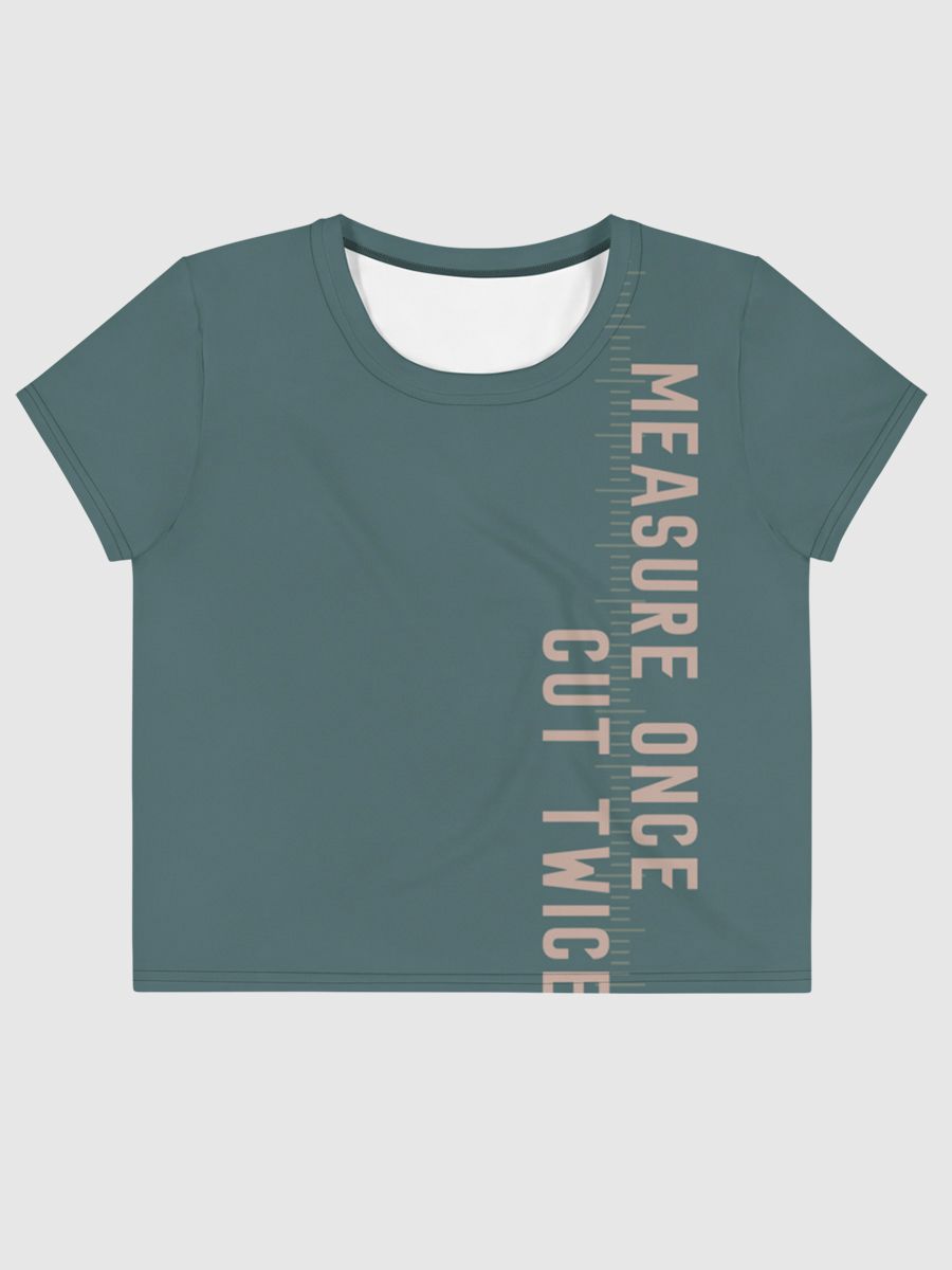 Measure Once Cut Twice Crop Top (Green) product image (4)