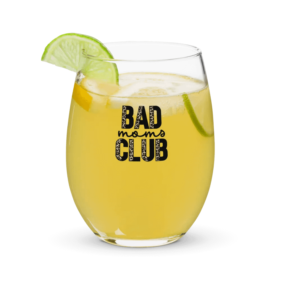 Leopard Print 'Bad Moms Club' Stemless Wine Glass product image (9)