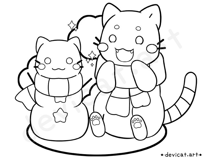 Coloring Page • CandiCat & SnowCat • 2024 product image (1)