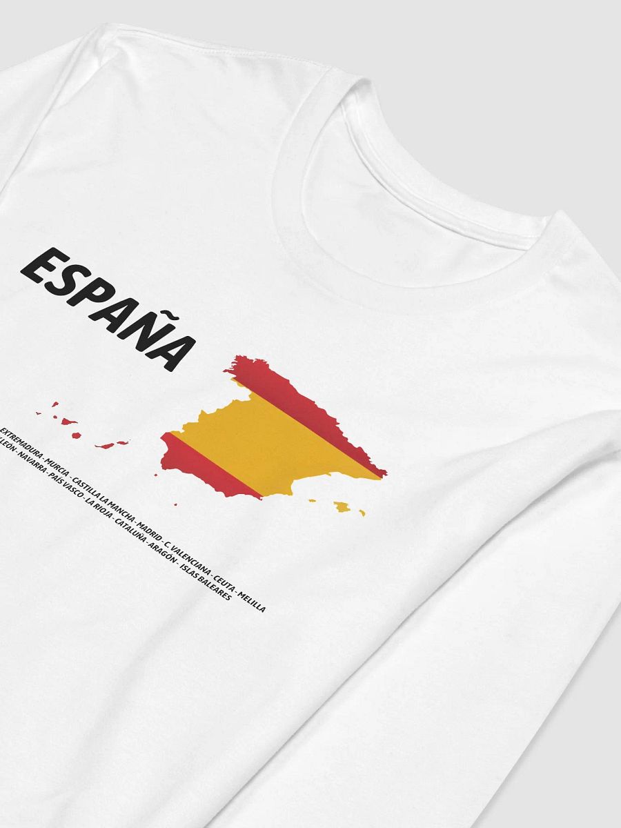 Camiseta manga larga blanca - Mapa de España (incluye Puerto Rico) product image (4)