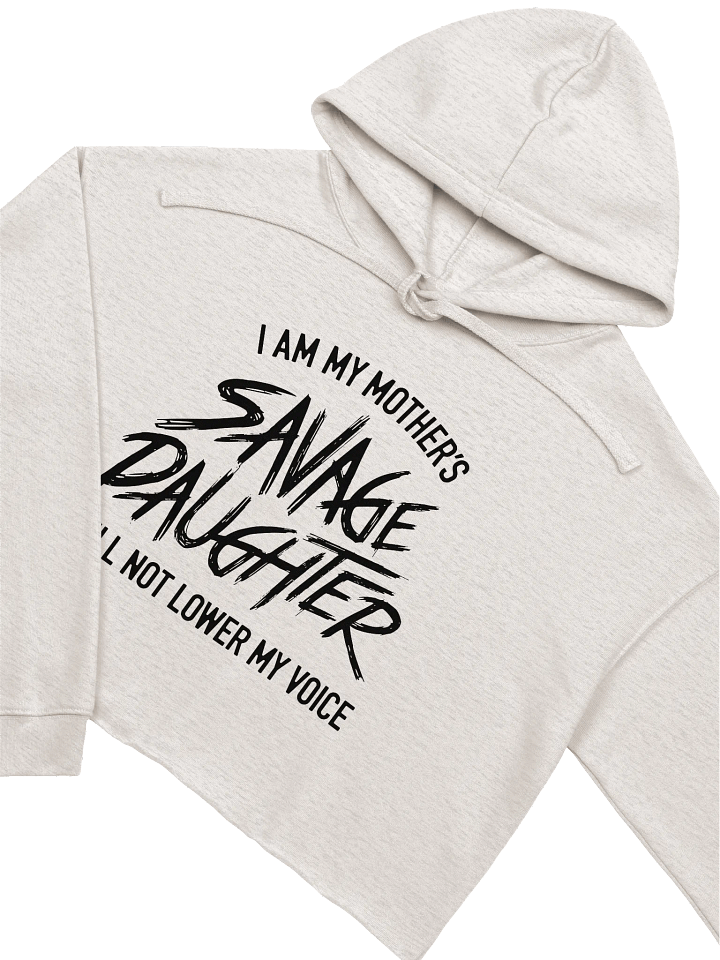 Savage Daughter Fleece Crop Hoodie (black print) product image (1)