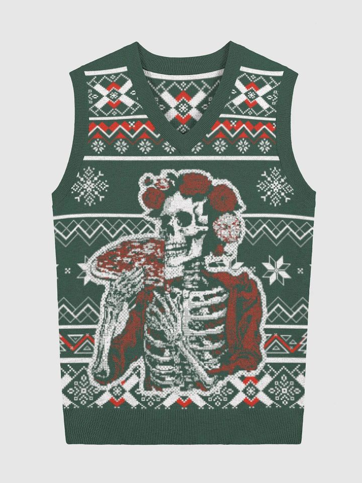 Pizza Festive Fright: Whimsical Skeleton Knitted Vest product image (5)