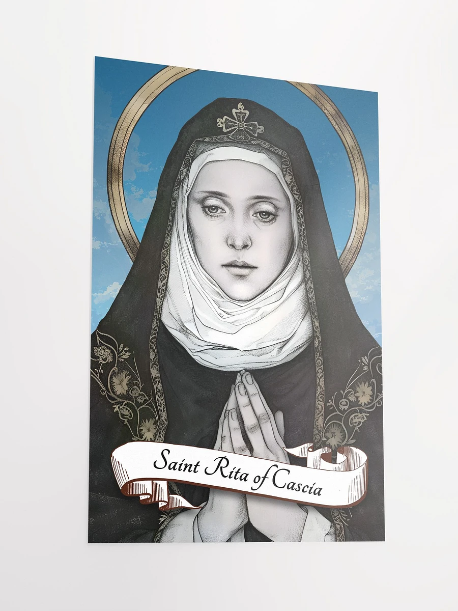 Saint Rita of Cascia Patron Saint of Difficult Marriages, Lost Causes, Abuse Victims, Parenthood, Widows, Sterility, Loneliness, Baseball, Matte Poster product image (4)
