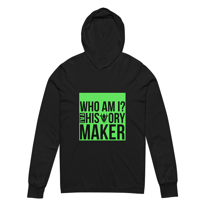 Who Am I Long Sleeve Black Hooded Tee product image (2)