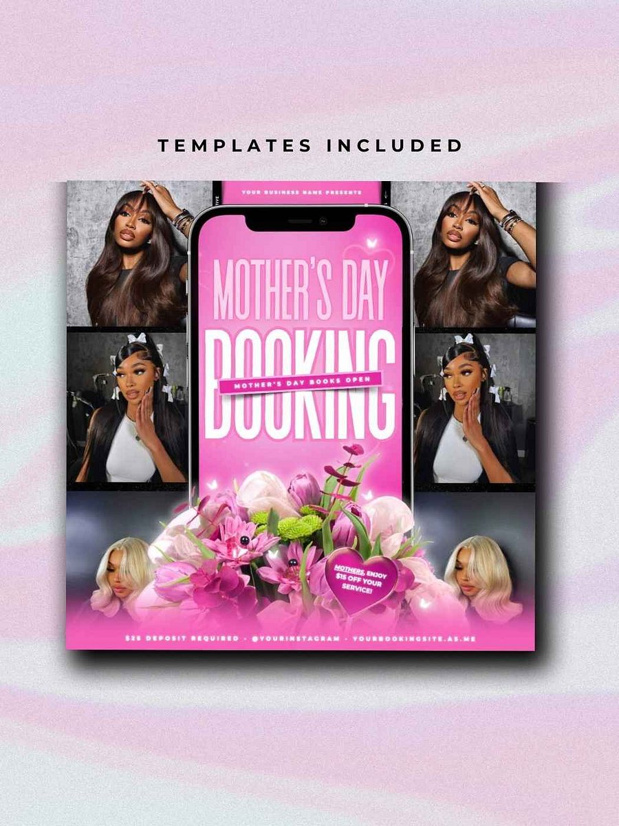 Mother's Day Flyer Bundle - x4 Customizable Canva Templates product image (5)