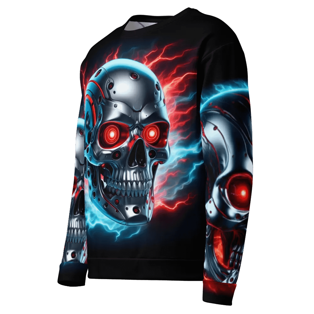 Electric Cyborg Skull All-Over Print - Unisex Sweatshirt #15 product image (4)