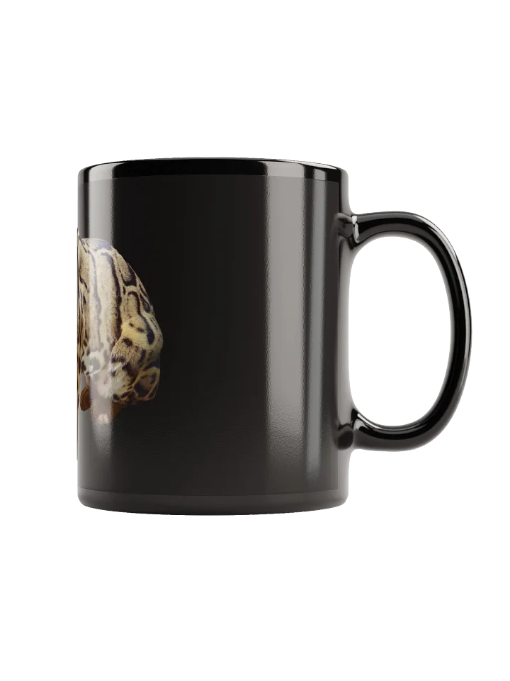 Keramiktasse schwarz - gähnende Raubkatze product image (1)