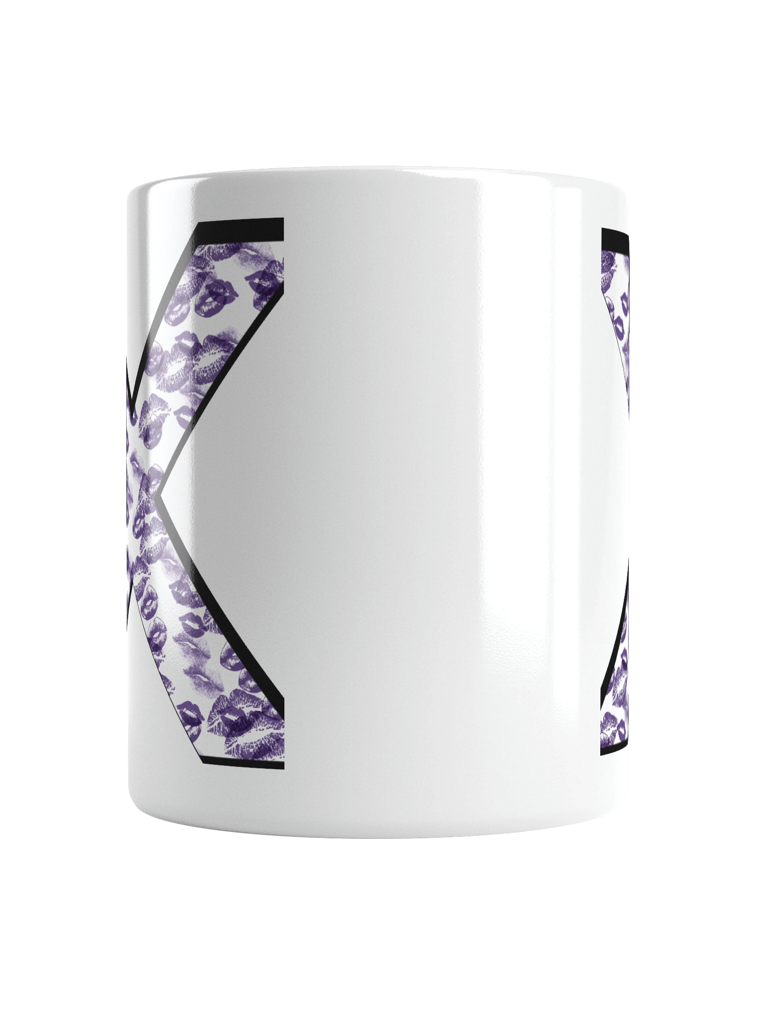 White X Purple Lipstick Kisses | Glossy White Mug product image (14)