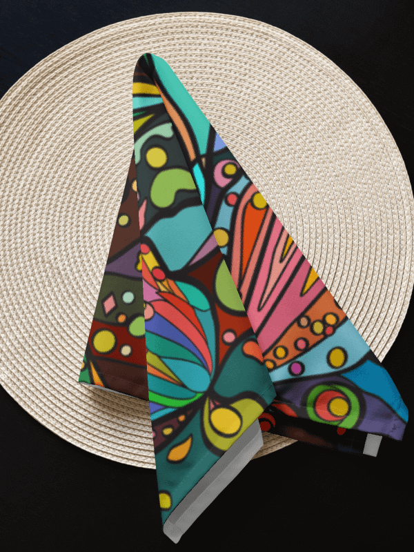 Swirling Spectrum Cloth Napkin Set (4) – Colorful Marine Life product image (12)