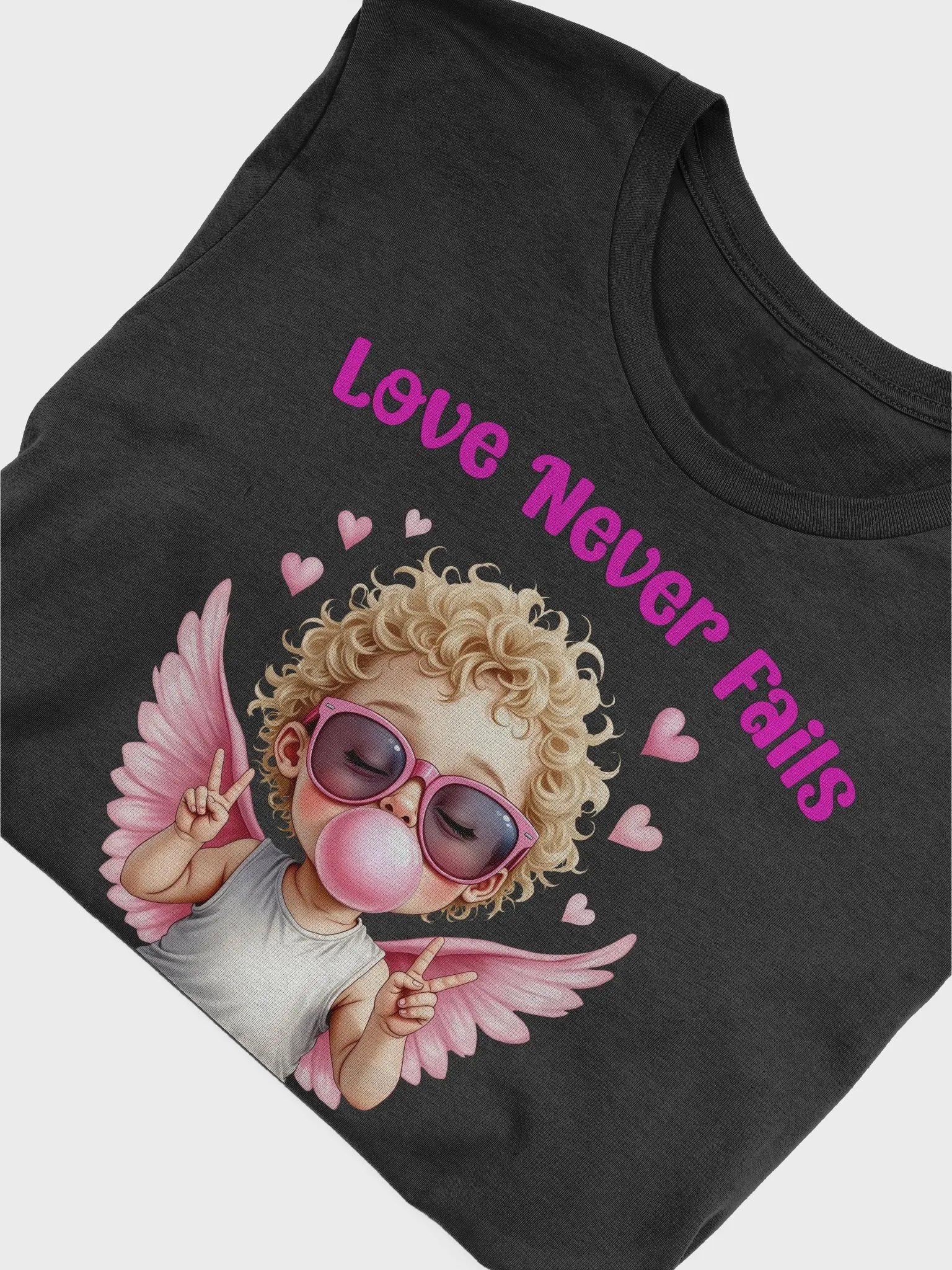 Love Never Fails Valentine Retro Cupid Valentine's Day T-Shirt product image (2)