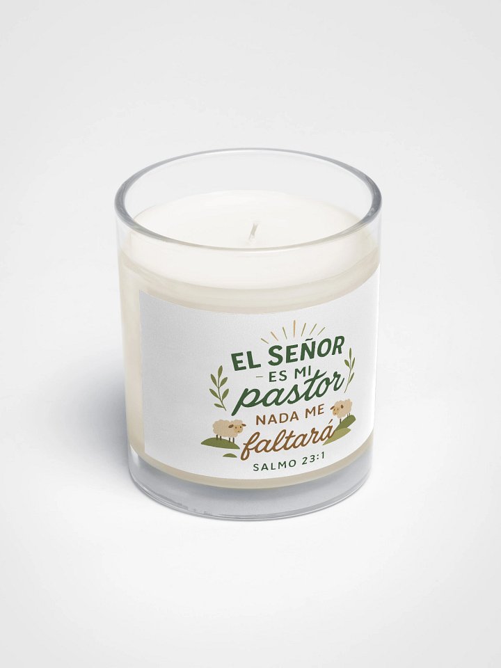 Faith-Inspired Candle – “El Señor es mi Pastor” – Spanish Psalm 23:1 product image (2)