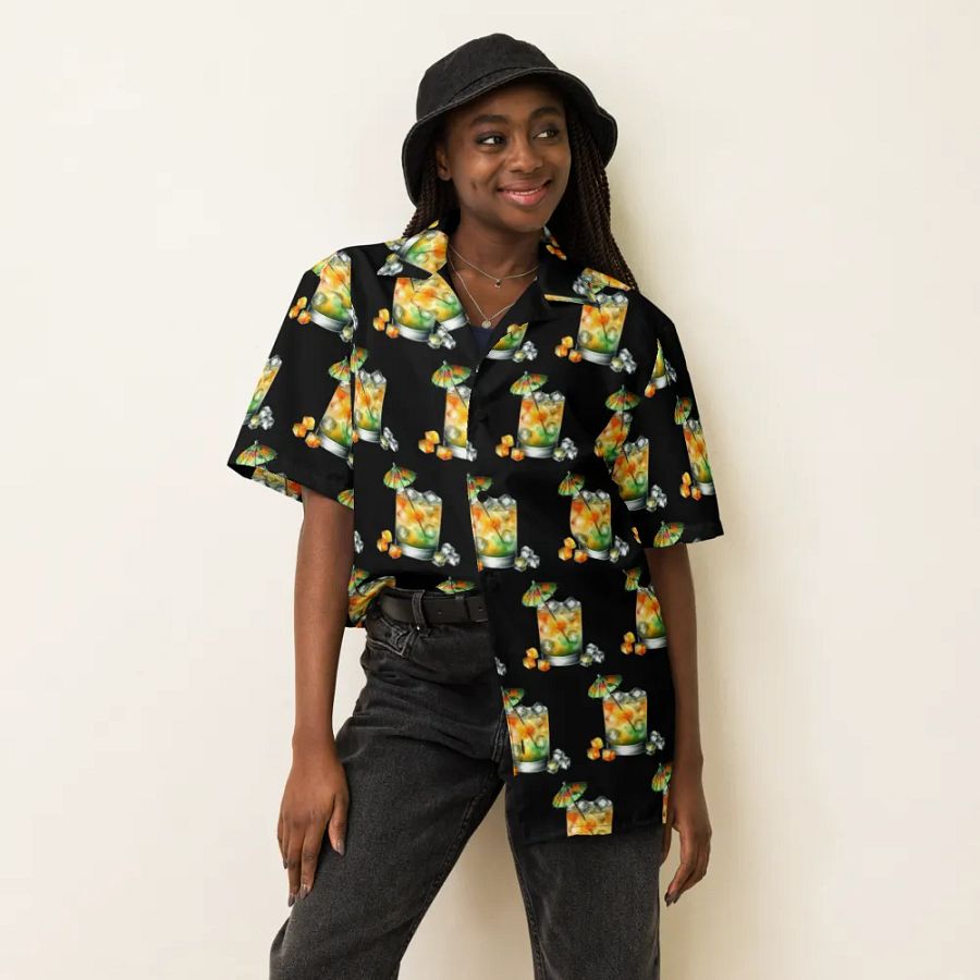 Hawaiian Style Beach Shirt, Umbrella Cocktail product image (7)