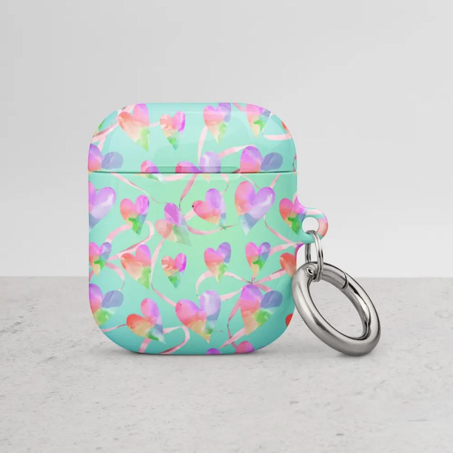 Whimsical Hearts All-Over Print AirPods® Case girls and arty ladies product image (7)