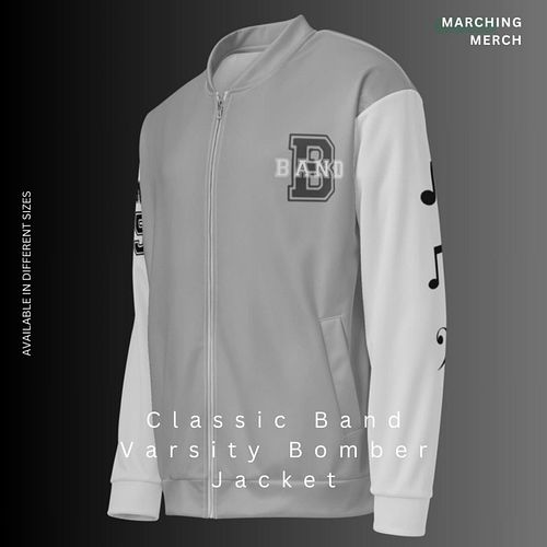 🎶Elevate your band geek style with our classic varsity bomber jacket. Featuring a timeless bold design to show your school sp...