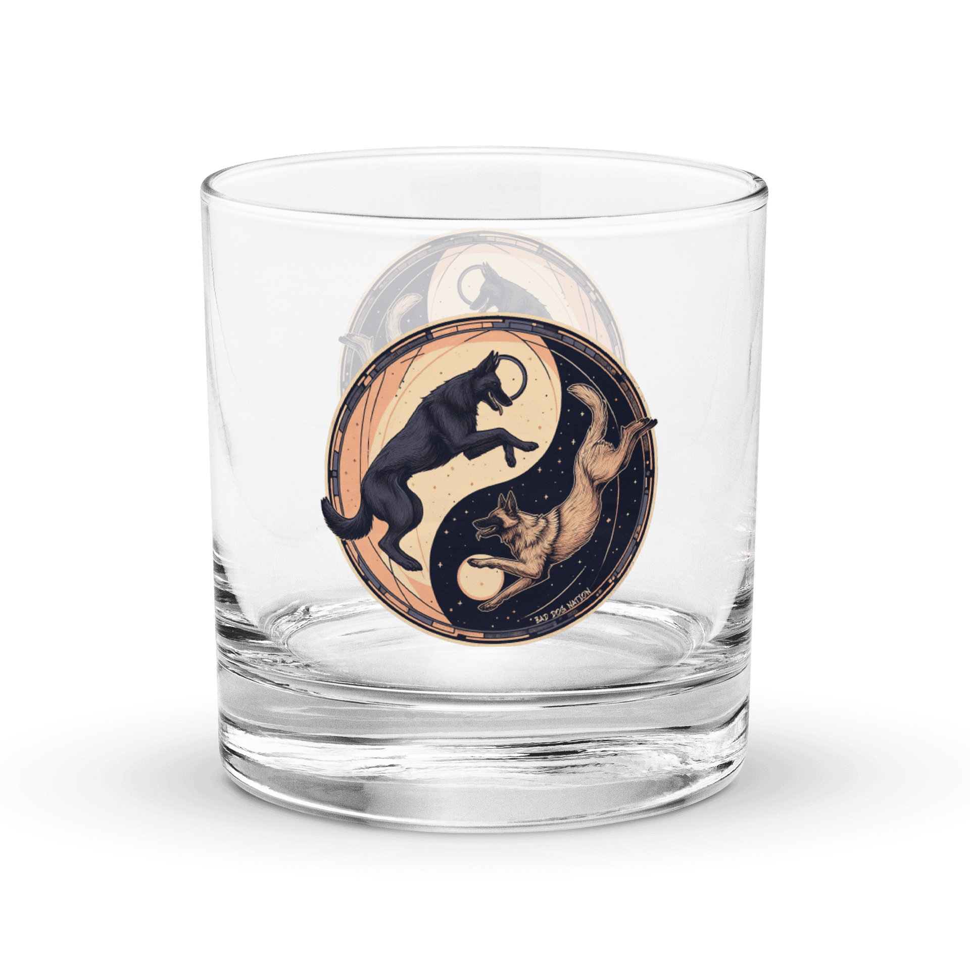 Malinois Yin Yang Whiskey Rocks Glass product image (1)