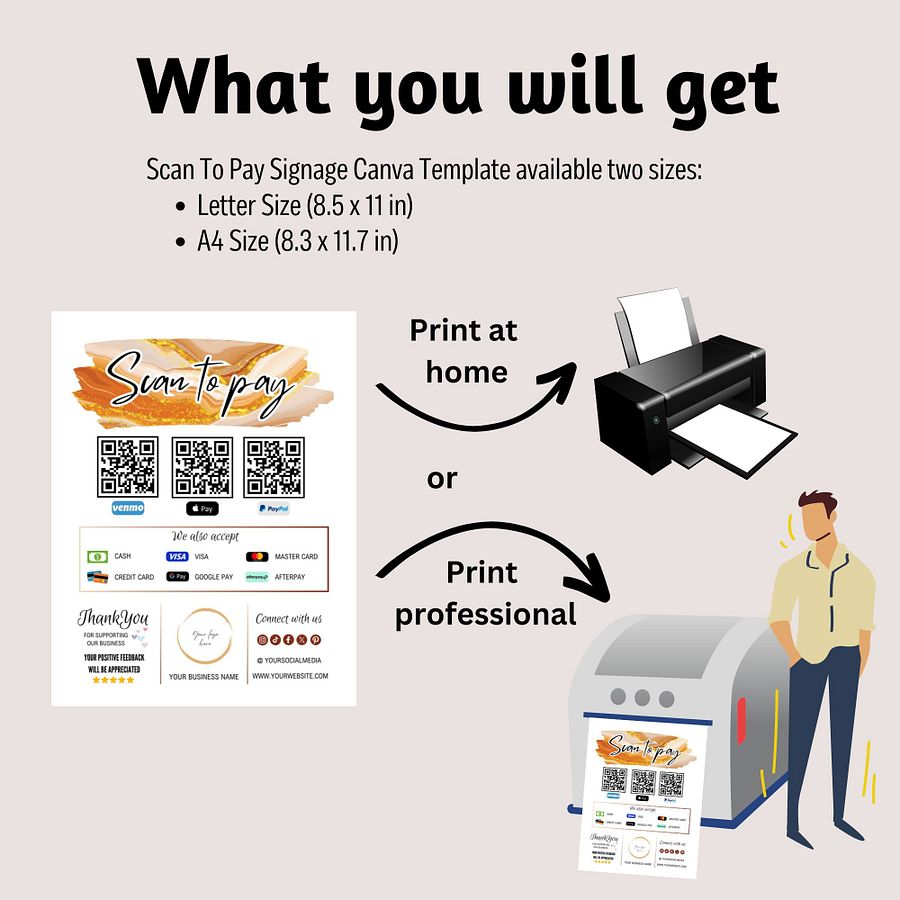 Phoenix - Scan To Pay QR Code Sign Template product image (3)