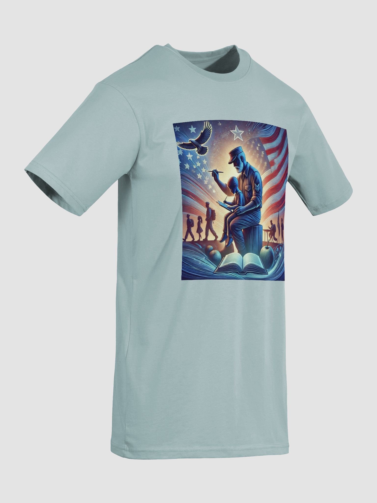 Patriotic Soldier and Child Illustration Tee product image (7)