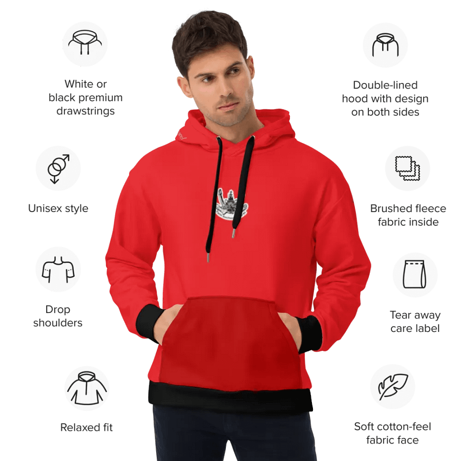Red Foss double tug Sketch Hoodie product image (11)