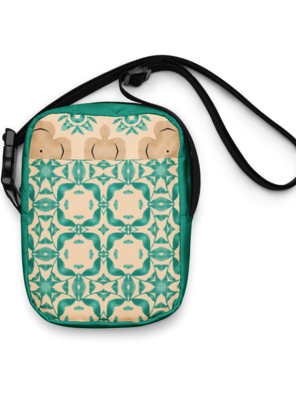 Teal and Tan Boho Crossbody Bag – Two-Pattern Style product image (1)