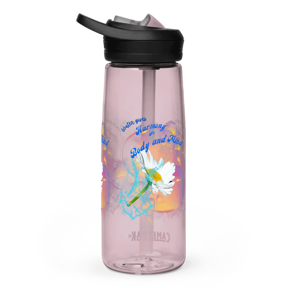 Camelback water bottle Camelback water bottle with beautiful swirly blue water drops  featuring ' This water gives Harmony in Body and Mind