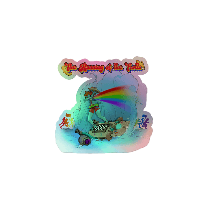 Running of the Trolls Rainbow Holographic Sticker product image (1)
