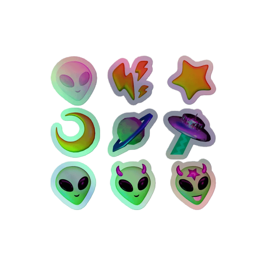 videovomit space holo-sticker set product image (1)
