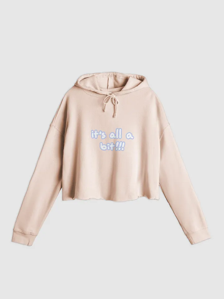 “It’s all a bit!!!” (sm. lined design, #BDCAEF) lightweight cropped hoodie product image (3)