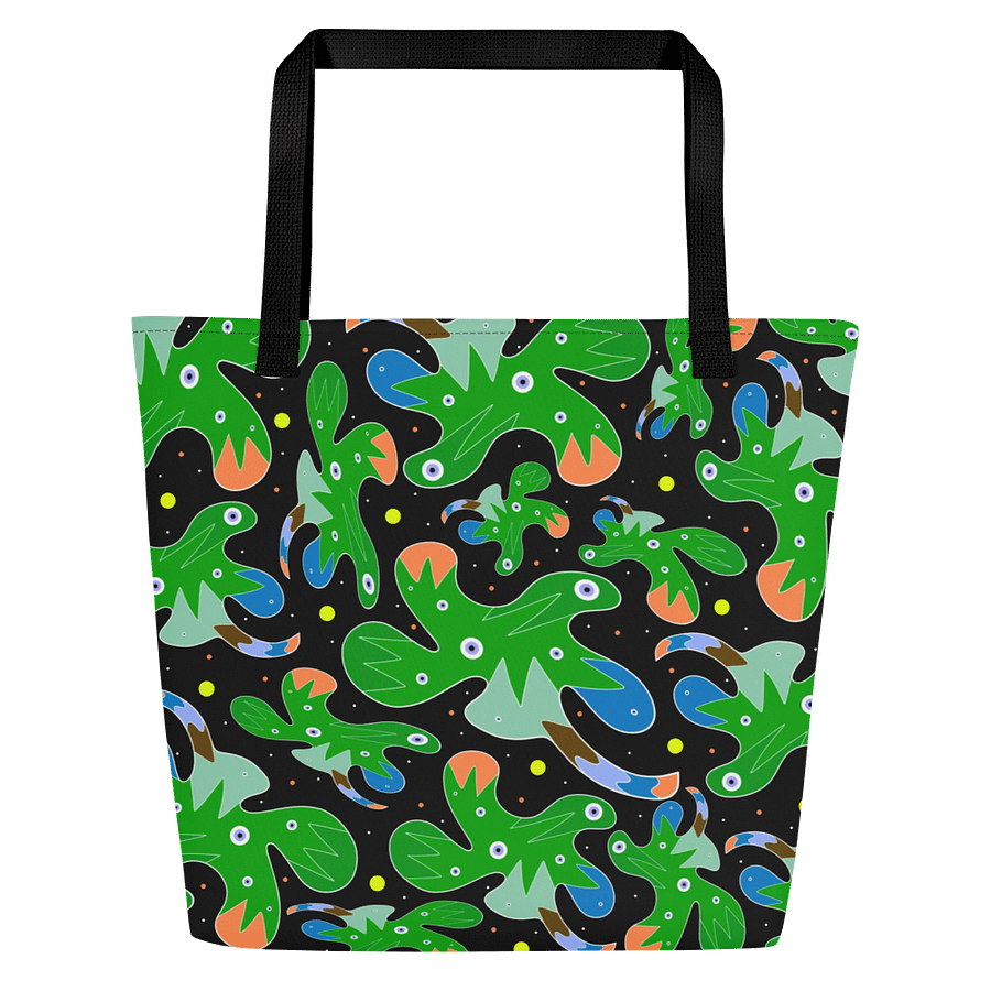 Whimsical Frog Pattern Large Tote Bag product image (1)